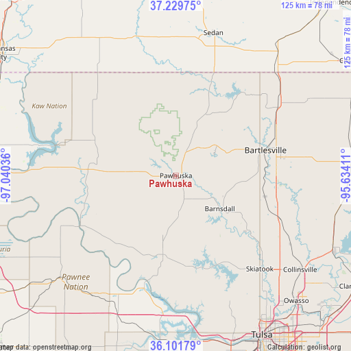 Pawhuska on map