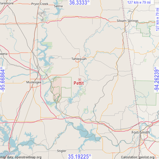 Pettit on map