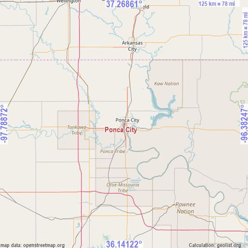Ponca City on map