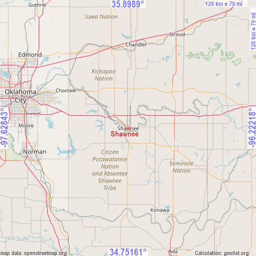 Shawnee on map