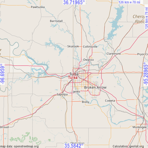 Tulsa on map