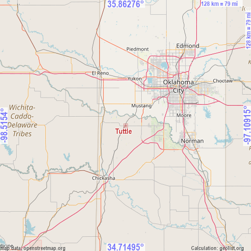 Tuttle on map