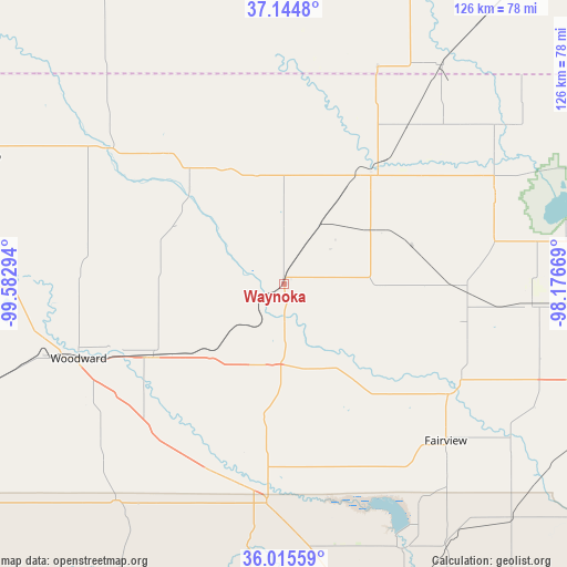 Waynoka on map