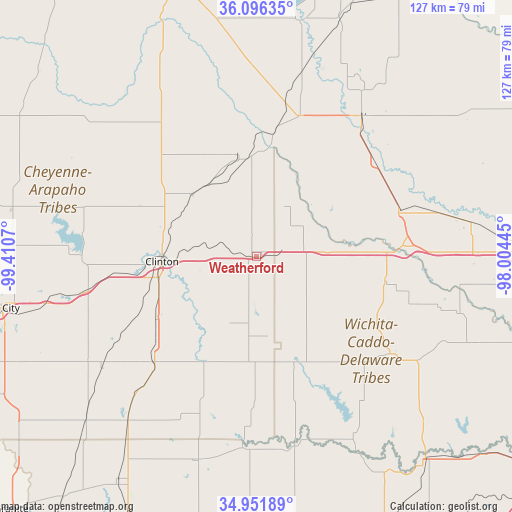 Weatherford on map