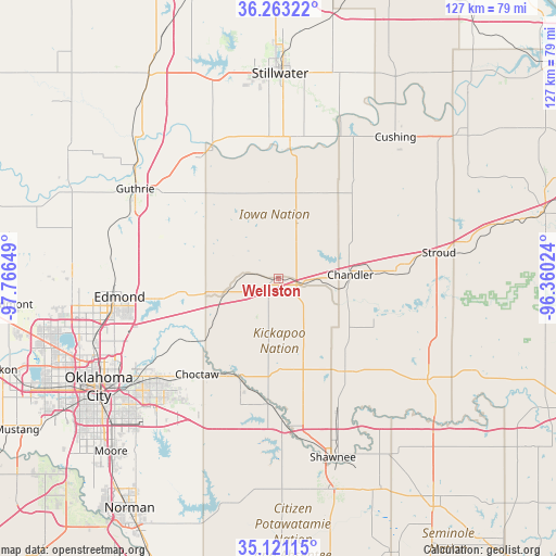 Wellston on map