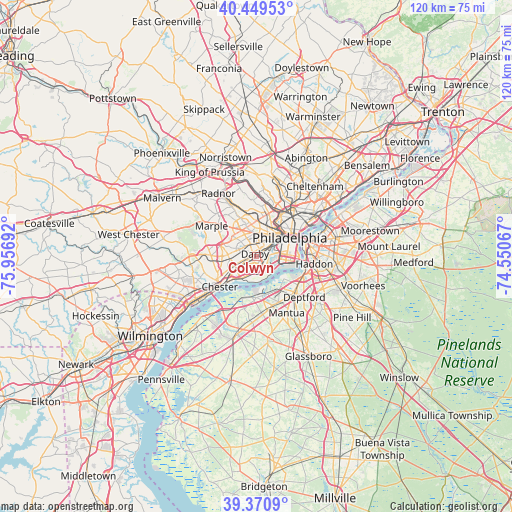 Colwyn on map