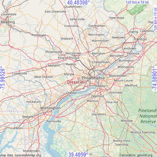 Drexel Hill on map