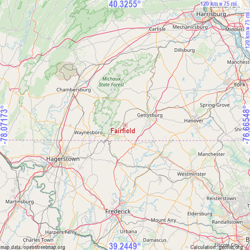 Fairfield on map