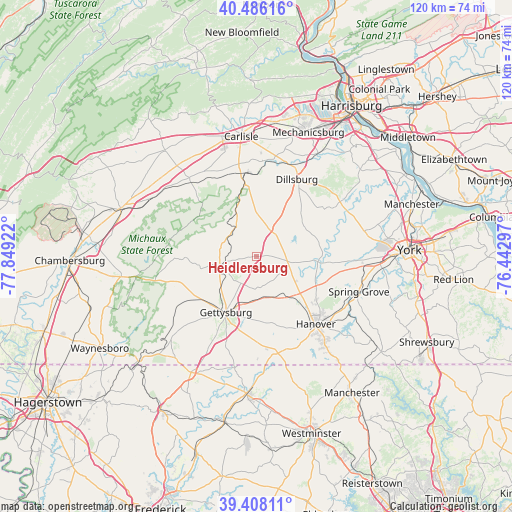 Heidlersburg on map