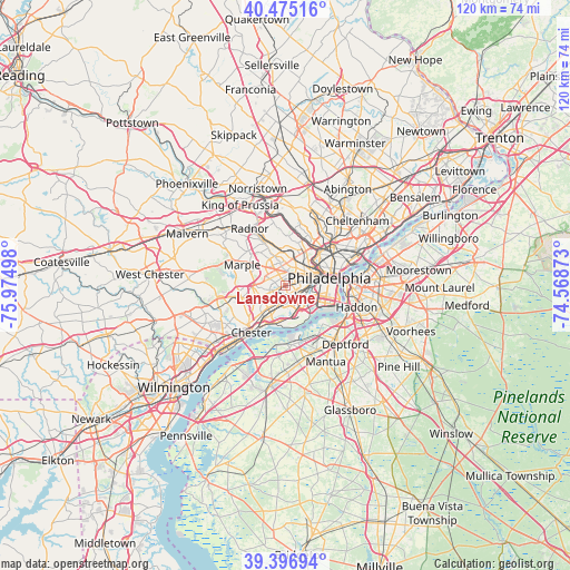 Lansdowne on map