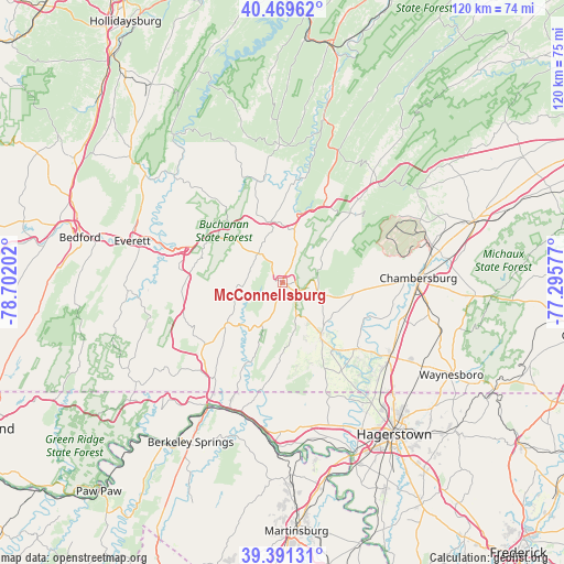 McConnellsburg on map