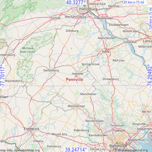 Pennville on map