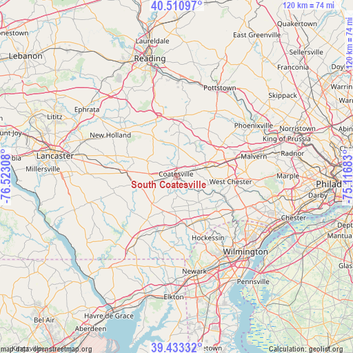 South Coatesville on map