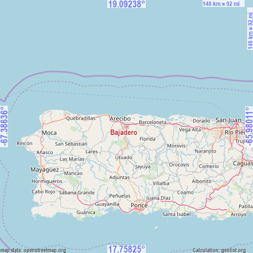 Bajadero on map