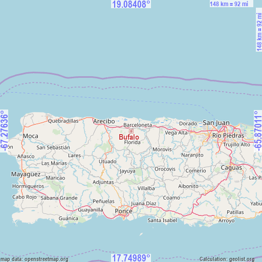 Bufalo on map