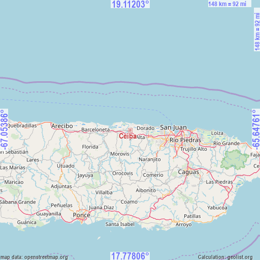 Ceiba on map