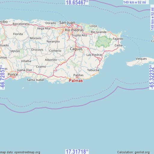 Palmas on map