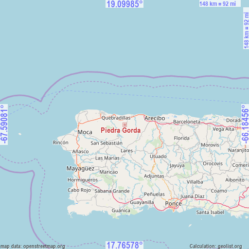 Piedra Gorda on map