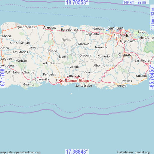 Río Cañas Abajo on map