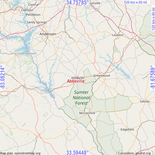 Abbeville on map