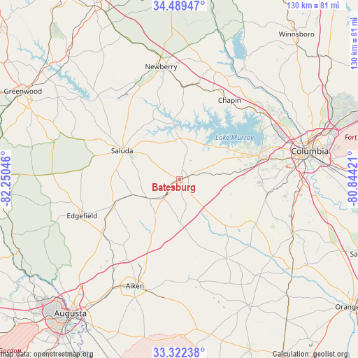 Batesburg on map