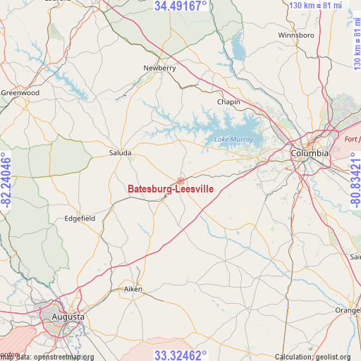 Batesburg-Leesville on map