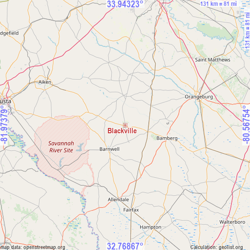 Blackville on map