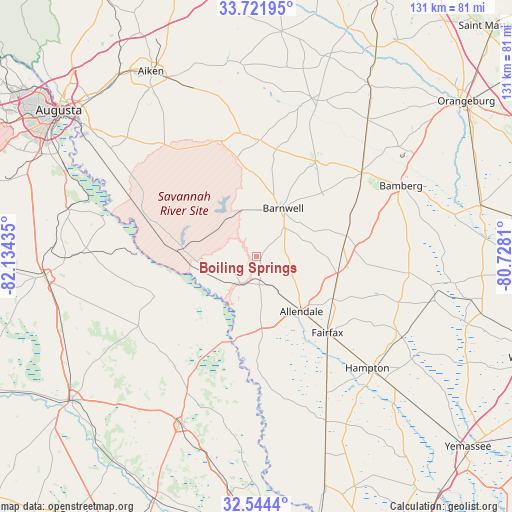 Boiling Springs on map