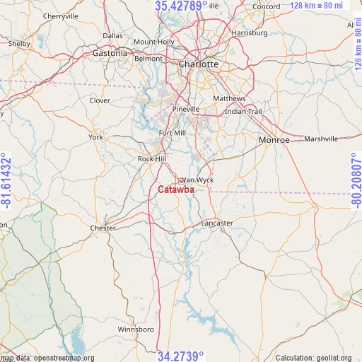 Catawba on map