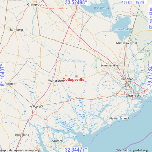 Cottageville on map