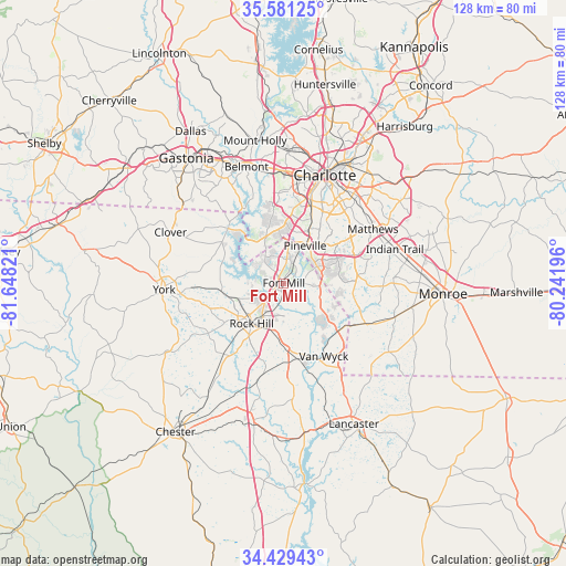 Fort Mill on map