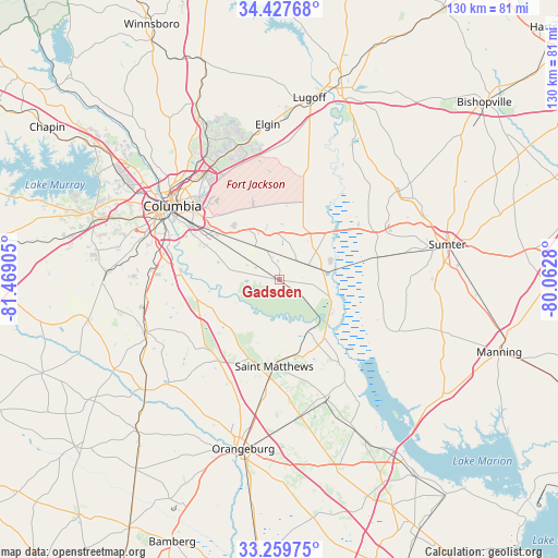 Gadsden on map