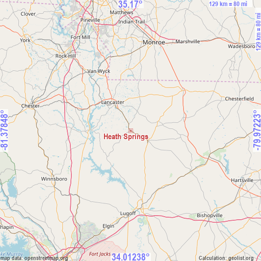 Heath Springs on map