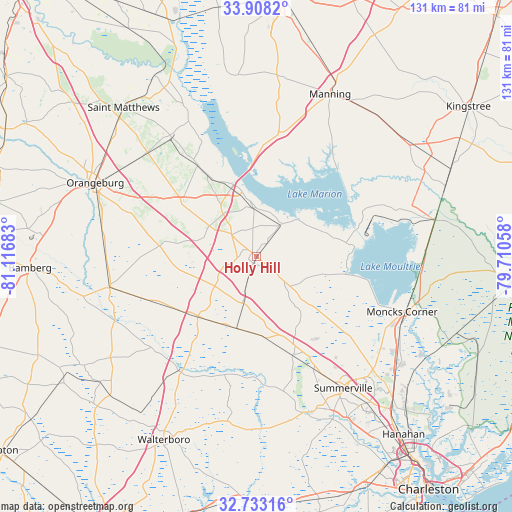 Holly Hill on map