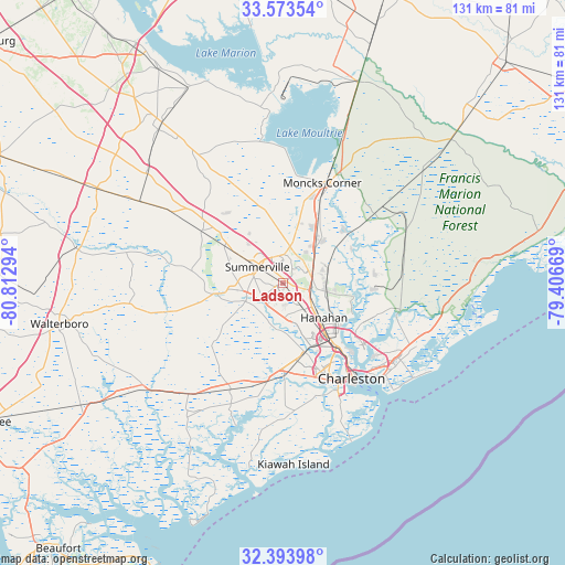 Ladson on map