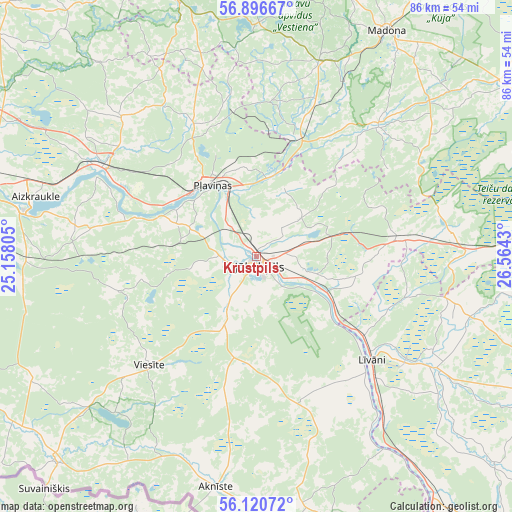 Krustpils on map