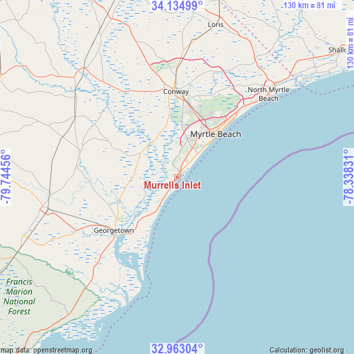 Murrells Inlet on map