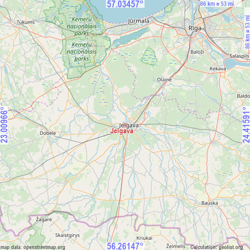 Jelgava on map