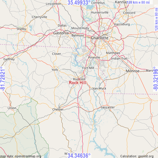 Rock Hill on map