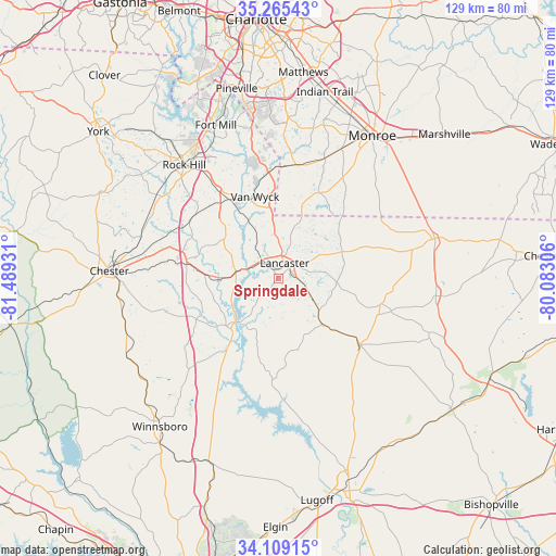 Springdale on map