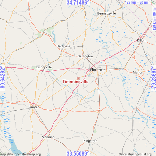 Timmonsville on map