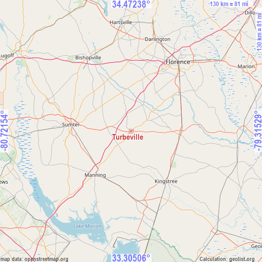 Turbeville on map