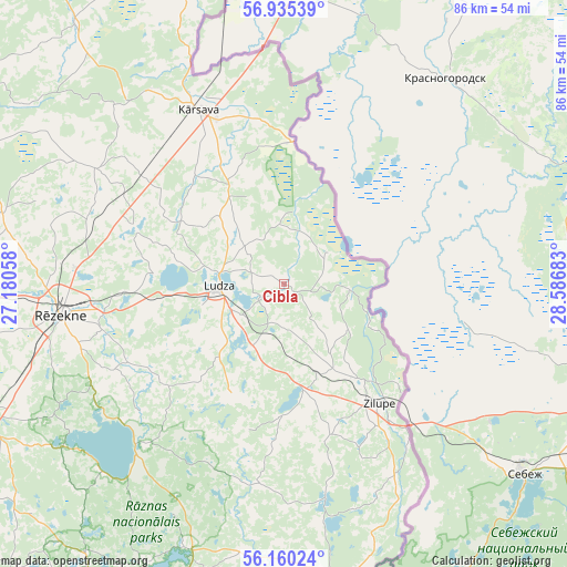 Cibla on map