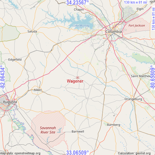 Wagener on map