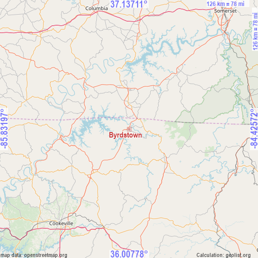 Byrdstown on map