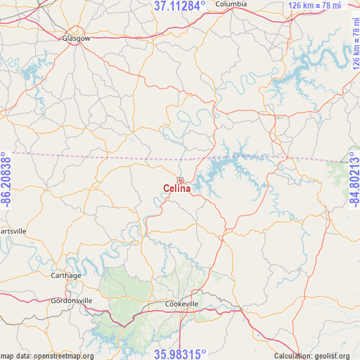 Celina on map