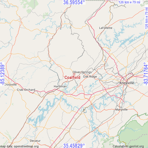 Coalfield on map