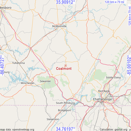 Coalmont on map