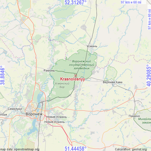 Krasnolesnyy on map