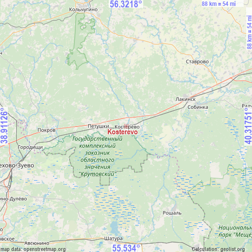 Kosterevo on map